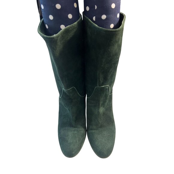 Free People Dakota Slouchy Emerald Distressed Suede Heel Boots 38 US 8 - Picture 3 of 6